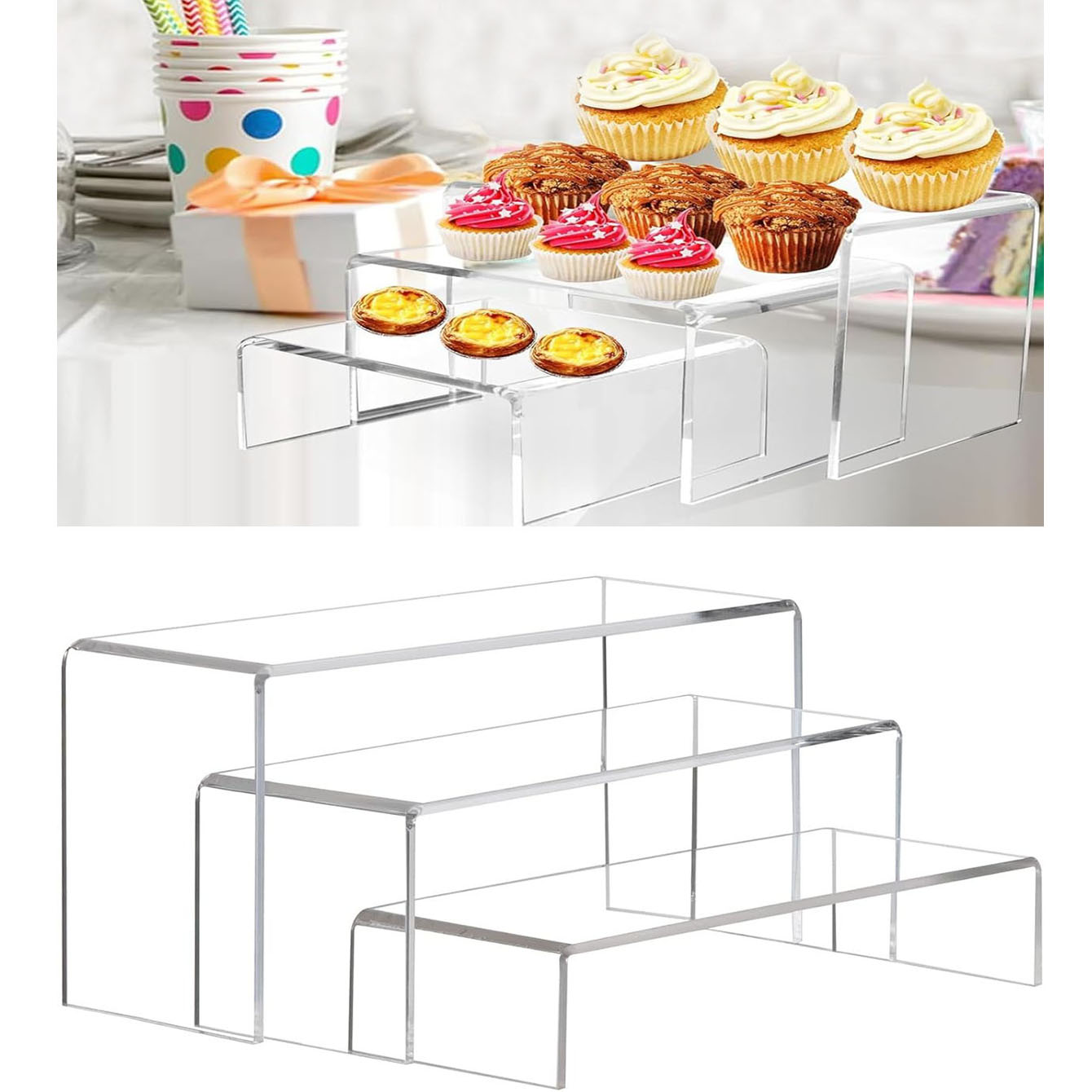 3 pieces of acrylic display sh - Pop Display Shelf incelemesi ve fiyatı