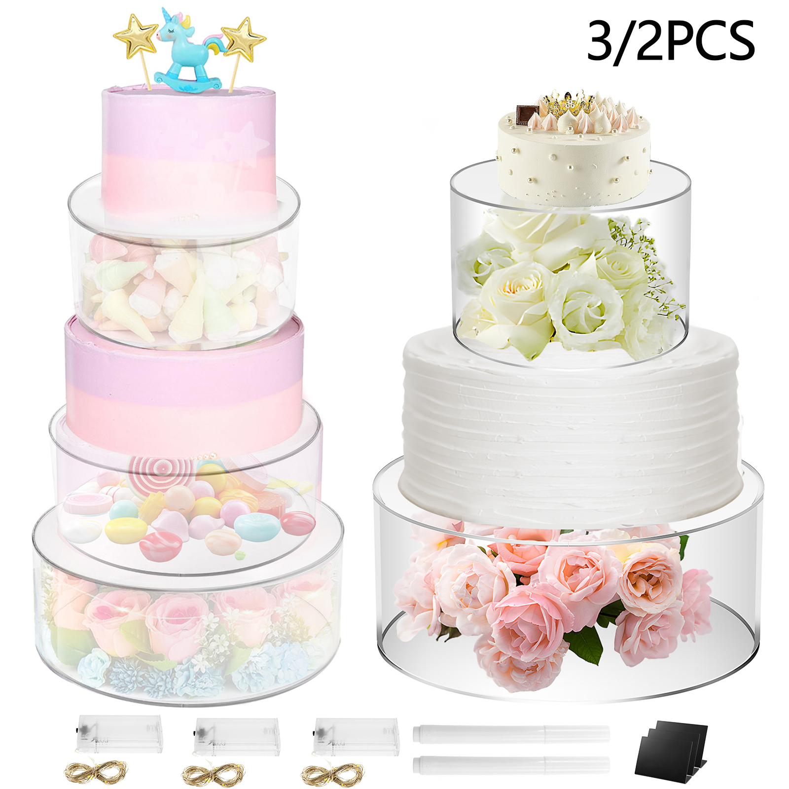 3/2Pcs Acrylic Cake Display Bo - Display Risers Set incelemesi ve fiyatı