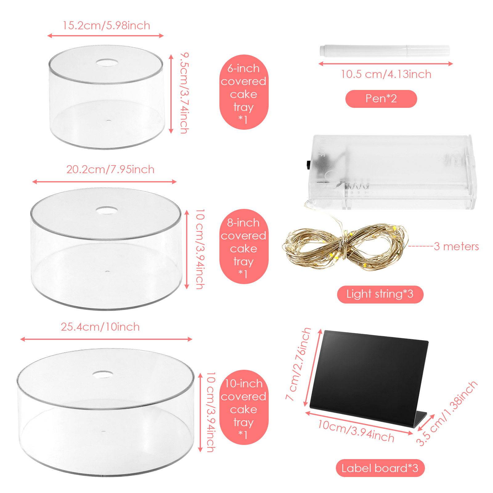 3/2Pcs Acrylic Cake Display Bo - Display Risers Set incelemesi ve fiyatı