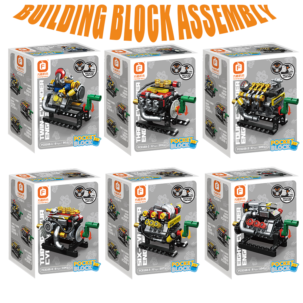 Mini Engine 2/3/4/6/8 Cylinder - Building Block Mini incelemesi ve fiyatı