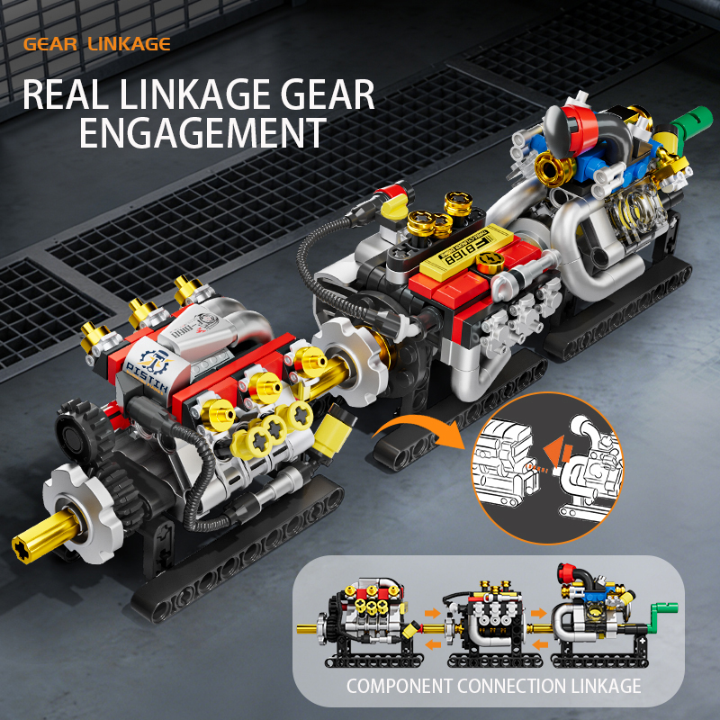 Mini Engine 2/3/4/6/8 Cylinder - Building Block Mini incelemesi ve fiyatı