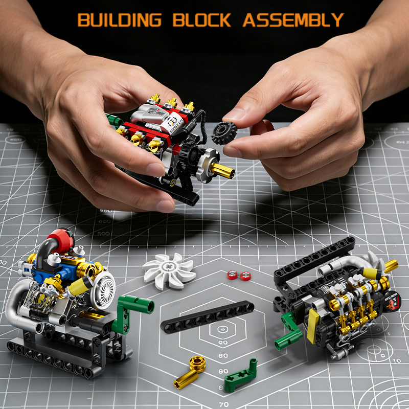 Mini Engine 2/3/4/6/8 Cylinder - Building Block Mini incelemesi ve fiyatı