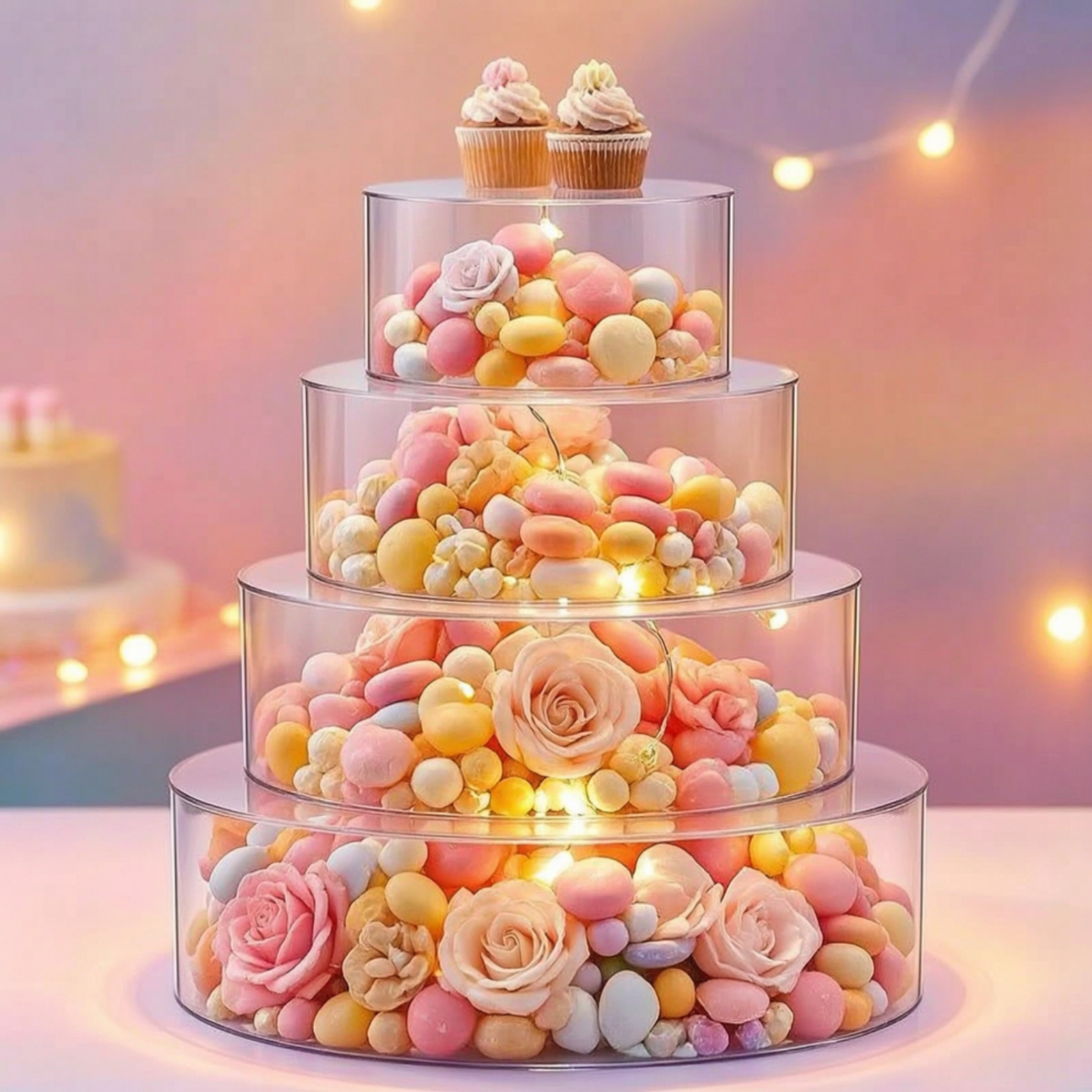 4 Pieces Cake Display Cylinder - Display Risers Set incelemesi ve fiyatı
