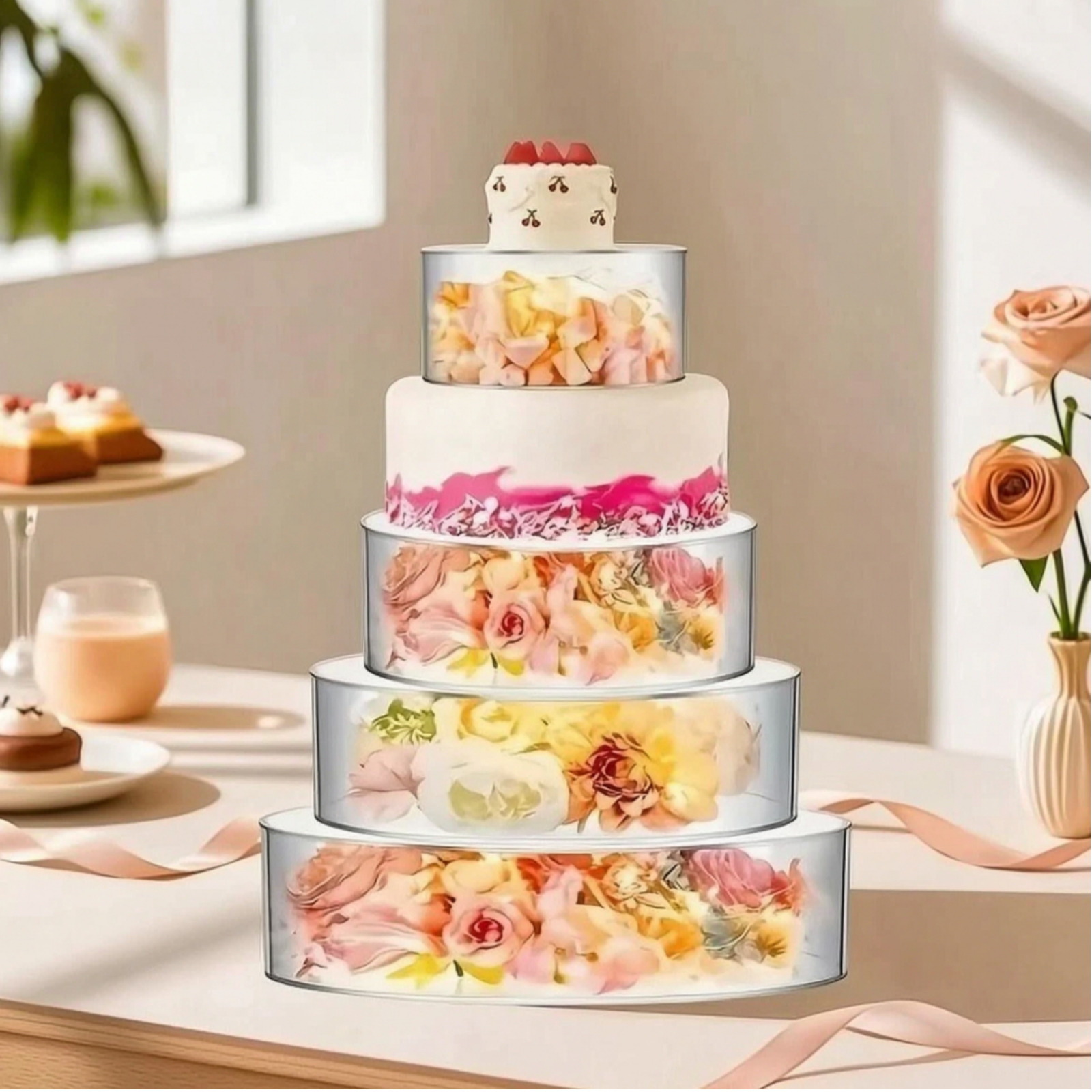 4 Pieces Cake Display Cylinder - Display Risers Set incelemesi ve fiyatı