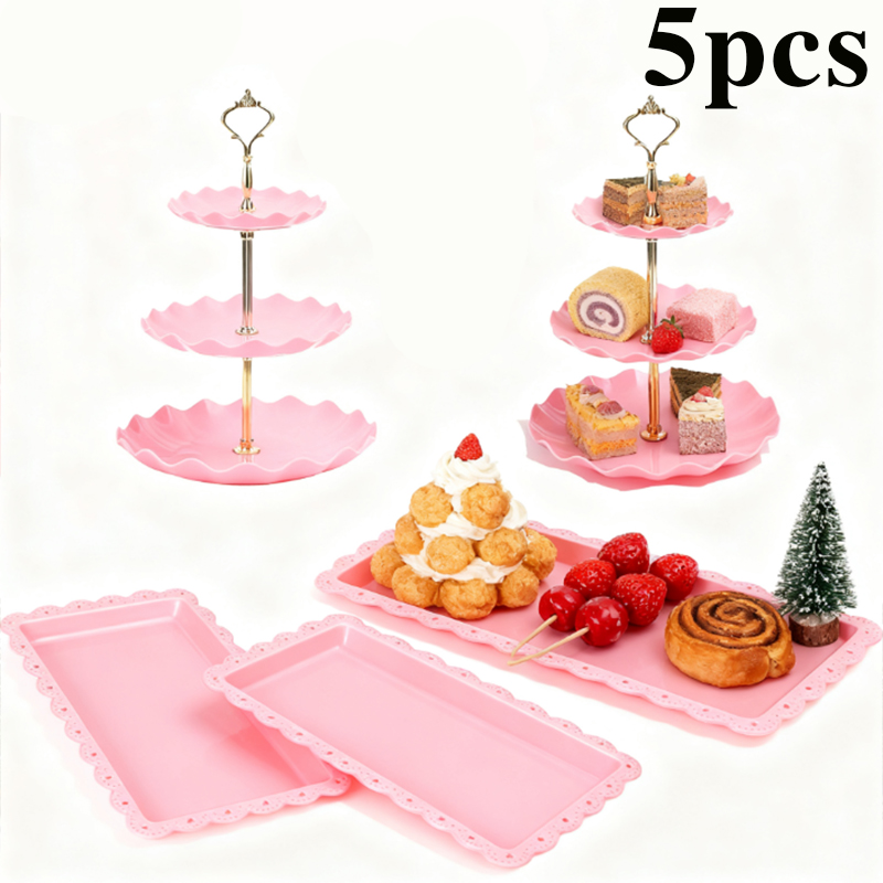 2/5pcs Luxury Pink Cake Rack D - Display Risers Set incelemesi ve fiyatı