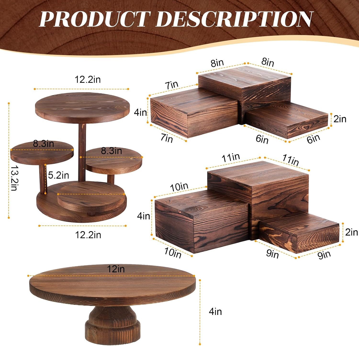 4 Tier Round Cupcake Tower Sta - Display Risers Set incelemesi ve fiyatı