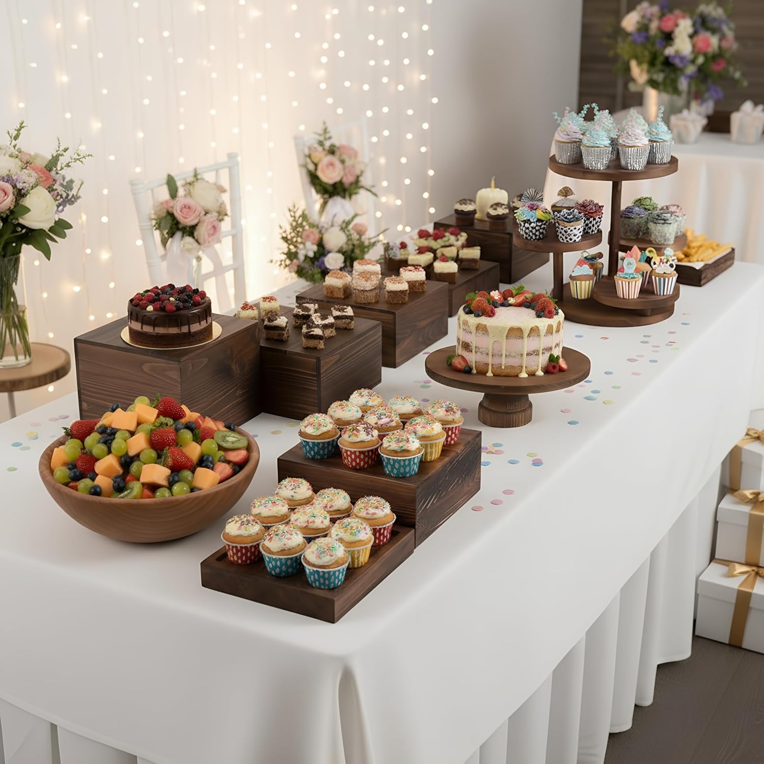 4 Tier Round Cupcake Tower Sta - Display Risers Set incelemesi ve fiyatı
